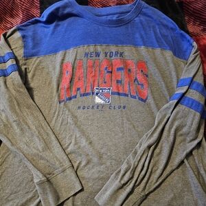 3XL Mens New York Rangers Long Sleeve Shirt